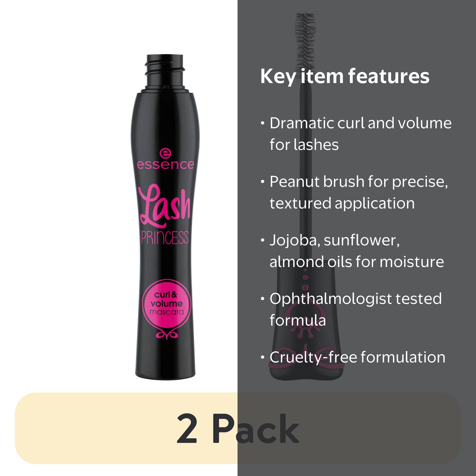 2 pack) essence Lash Princess Curl & Volume Mascara, Black