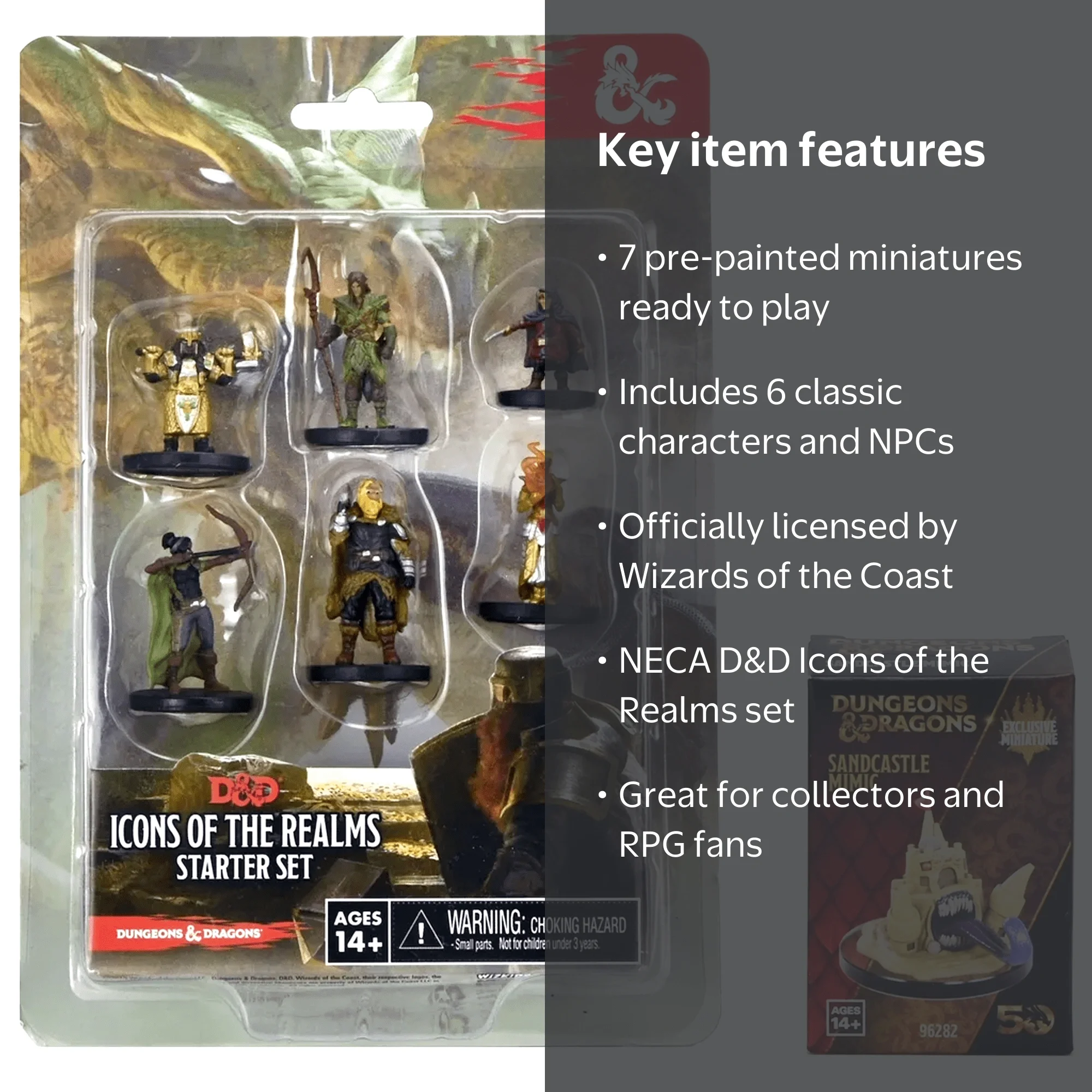 WizKids Dungeons and Dragons Miniatures Starter Bundle, Includes 7