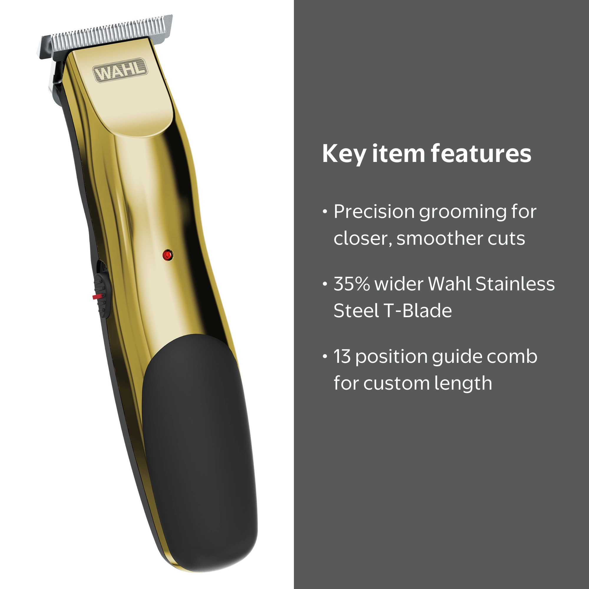 Wahl T-Pro Plus, USB Rechargeable Battery Trimmer, Gold with