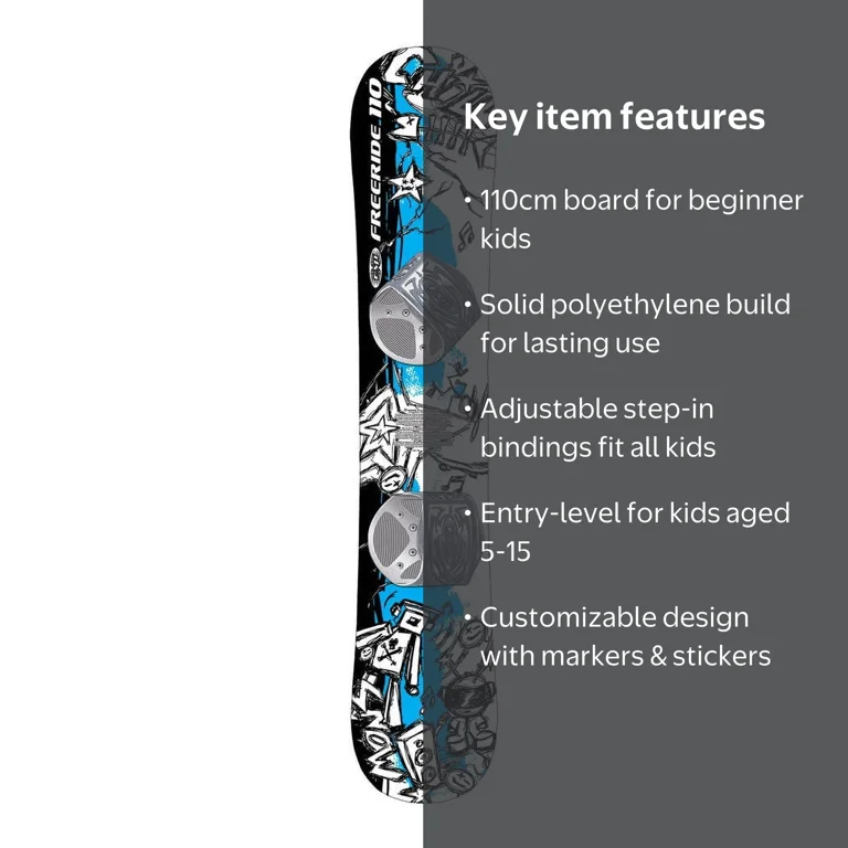ESP Kids Beginner 110cm Snowboard with Customizable Graffiti