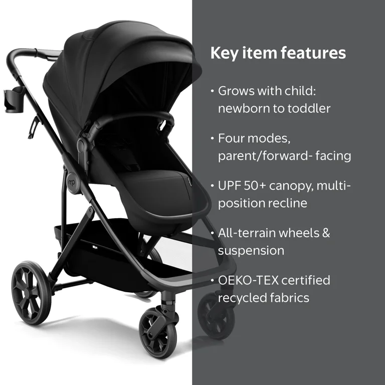 Mompush Wiz Pro 2-in-1 Baby Stroller with Bassinet Mode, Full-Size