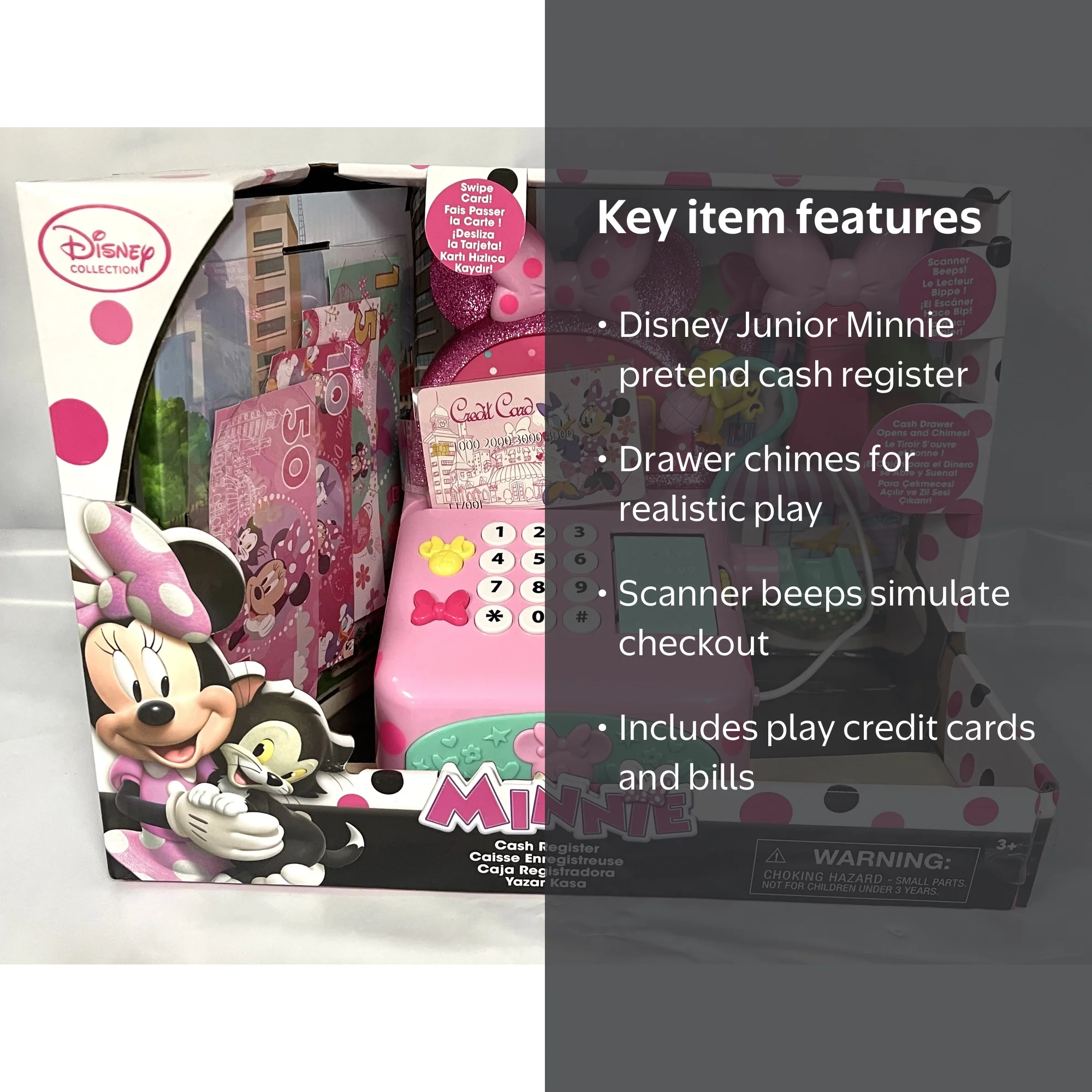 Disney Junior Minnie Cash Register, Drawer Opens and Chimes