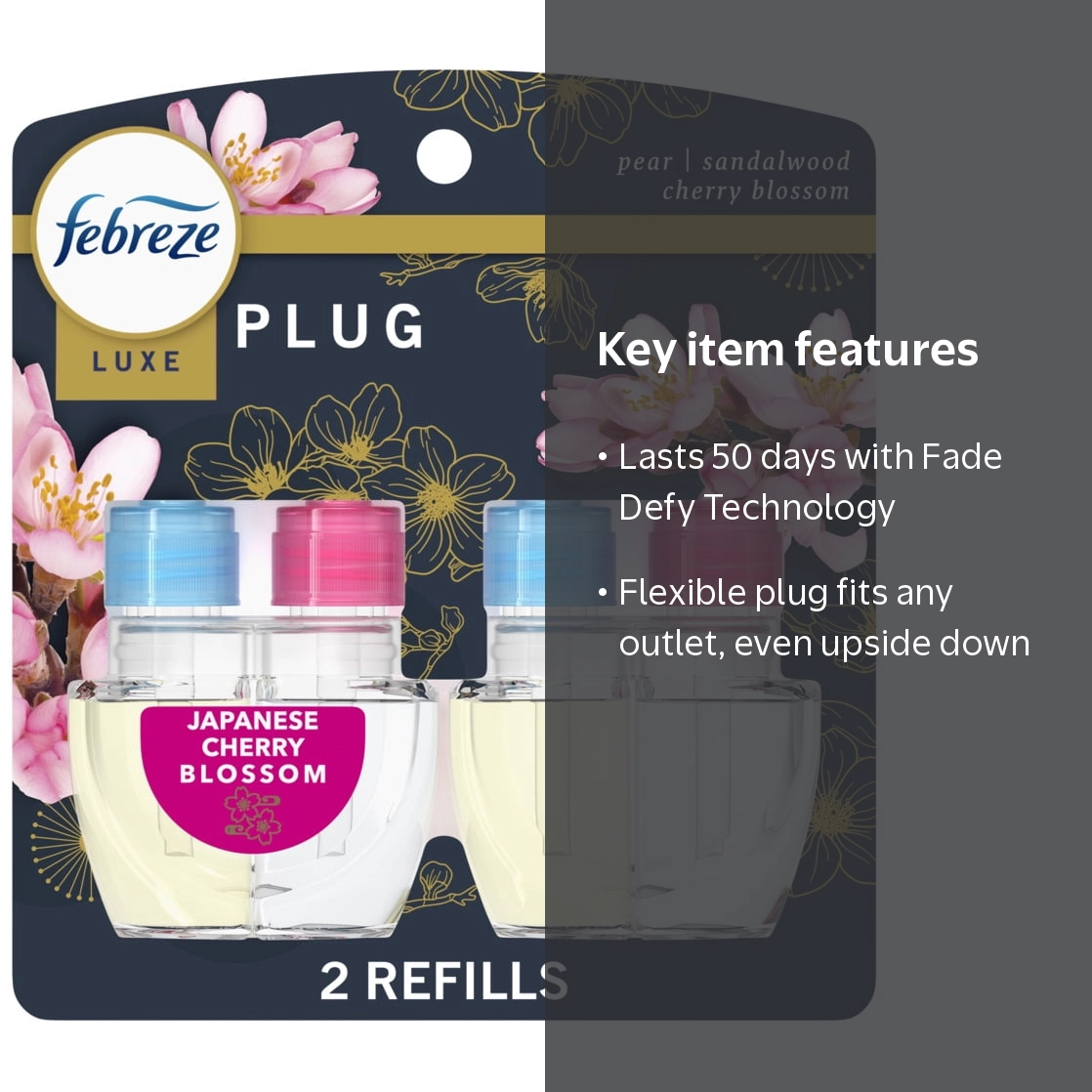 AFOREスキューバージャージー Febreze, Plug In Air Freshener, Japanese Cherry Blossom, 2 Refill