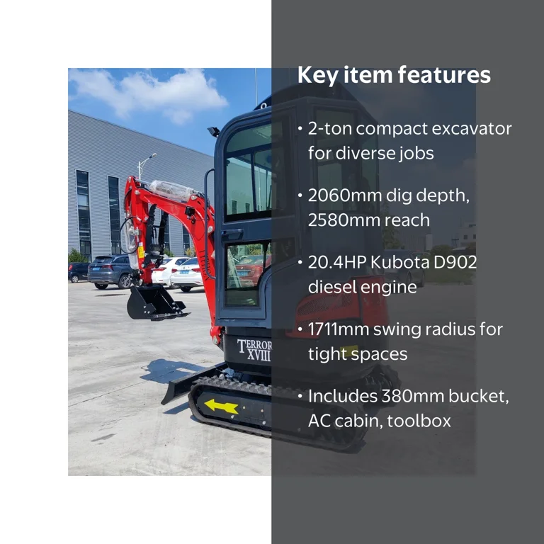 New Mini Excavator TYPHON TERROR XVIII Prestige 2 Ton EPA