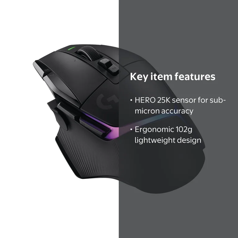 Logitech G502 X PLUS Wireless Gaming Mouse, LIGHTSYNC RGB
