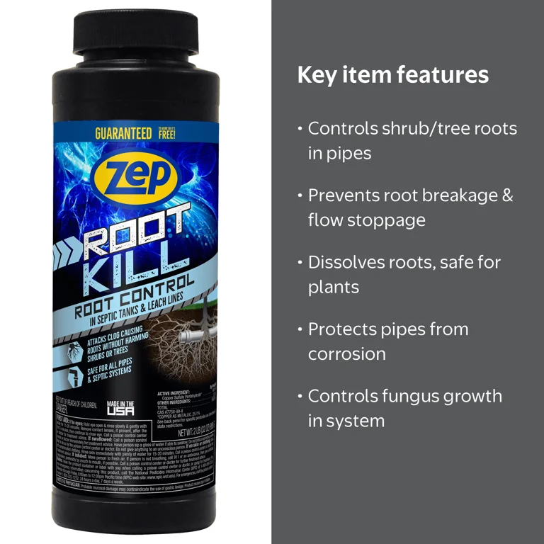 Zep Root Kill Pipe and Septic System Cleaner, 32 oz Bottle