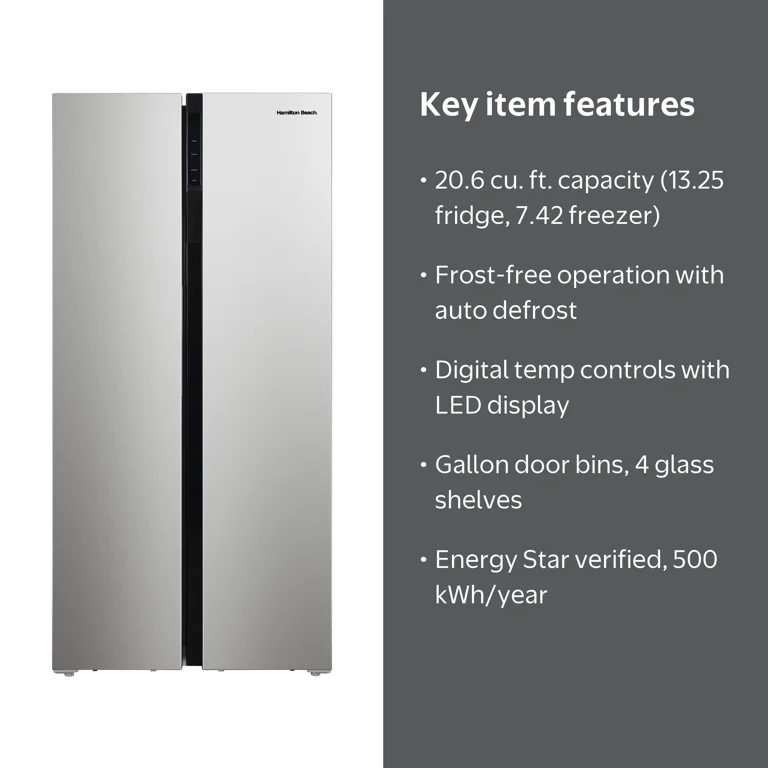 Hamilton Beach 20.6 cu. ft. Side-by-Side Frost-Free Refrigerator