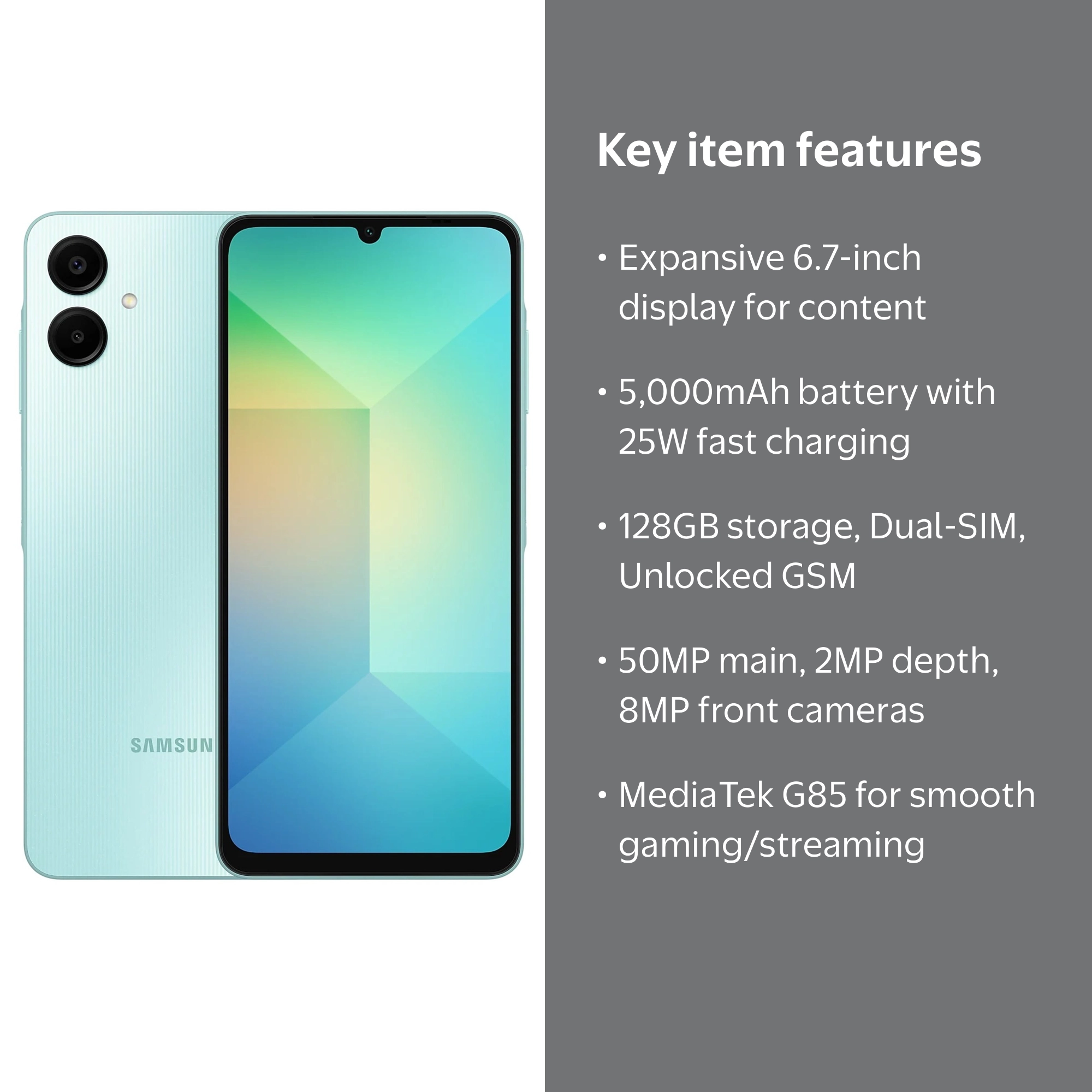 Samsung Galaxy A06 A065M 128GB Dual-SIM GSM Unlocked Android