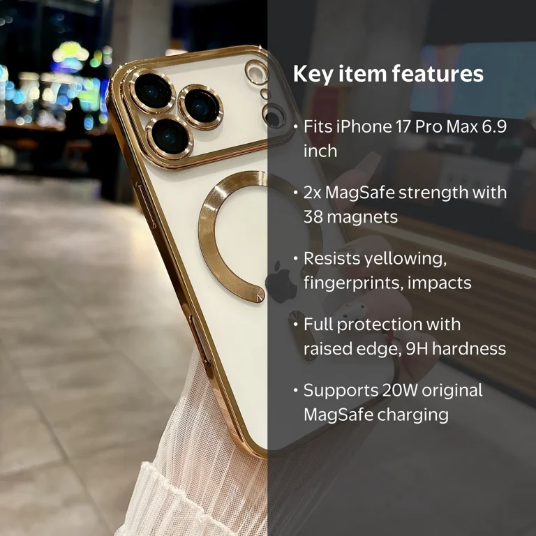 Dteck for iPhone 17 Pro Max Mangetic Case, Shockproof Camera Lens