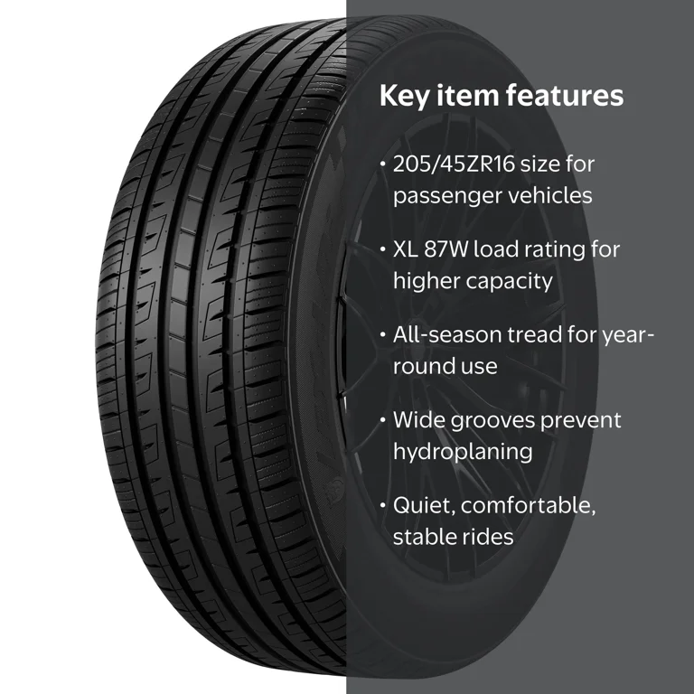 Lexani LXTR-203 All Season Passenger Tire, 205/45ZR16 87W XL