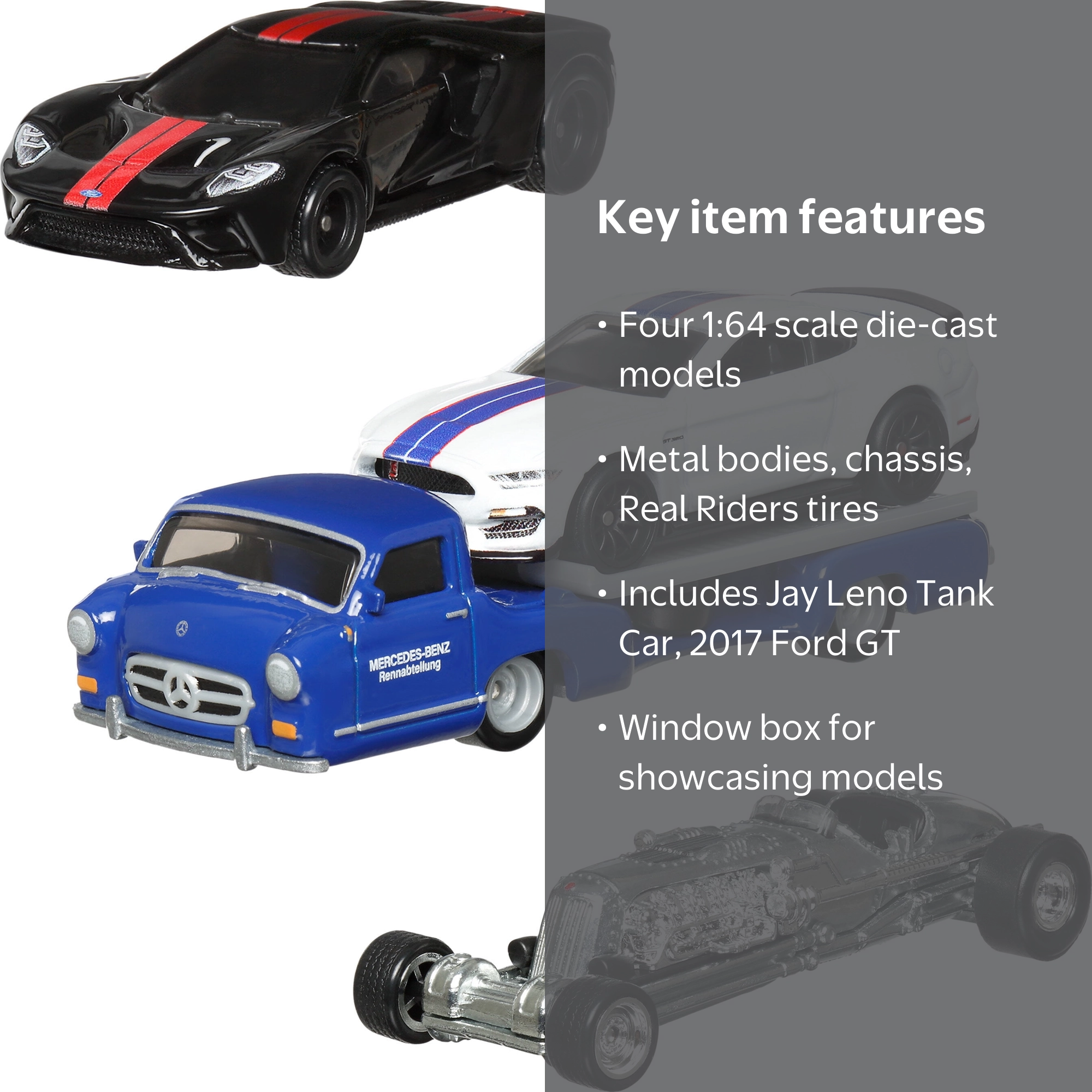 Hot Wheels Premium Collector Jay Leno's Garage Set, 3 Cars & 1