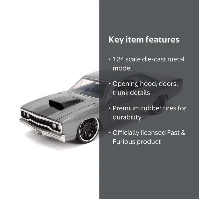 Jada Toys Fast & Furious Doms Plymouth Road Runner Diecast