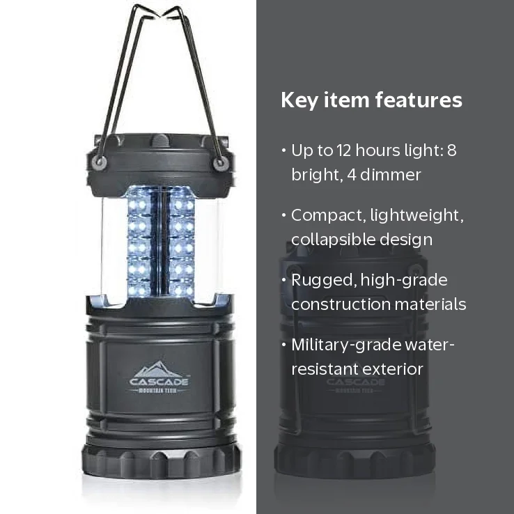 Cascade Mountain Tech 100 Lumen Pop up LED Lantern - 2 pack