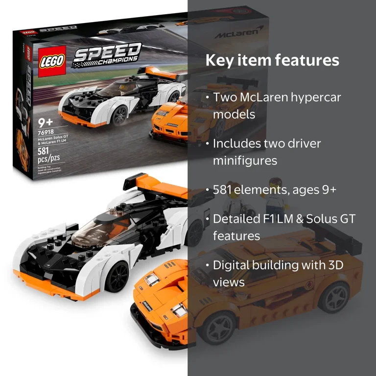 LEGO, Race Car Set, McLaren Speed Champions, Double Pack, 76918
