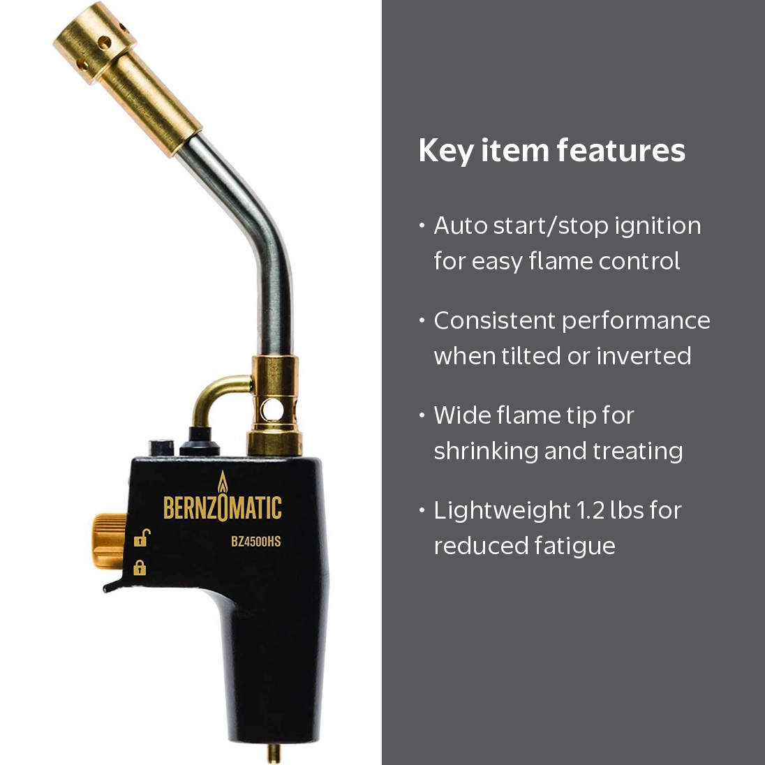 Bernzomatic BZ4500HS Heat Shrink Hand Torch with Auto On/Off