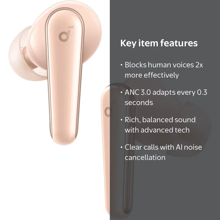 Soundcore, Liberty 5 Noise Cancelling Earbuds, Orange, Adaptive Soundcore, Liberty 5 Noise Cancelling Earbuds, Orange, Adaptive