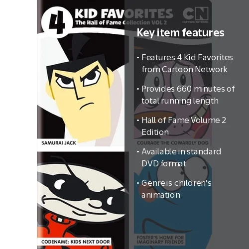 4 Kid Favorites Cartoon Network: Hall of Fame Vol. 2 [DVD 4 Kid Favorites Cartoon Network: Hall of Fame Vol. 2 [DVD