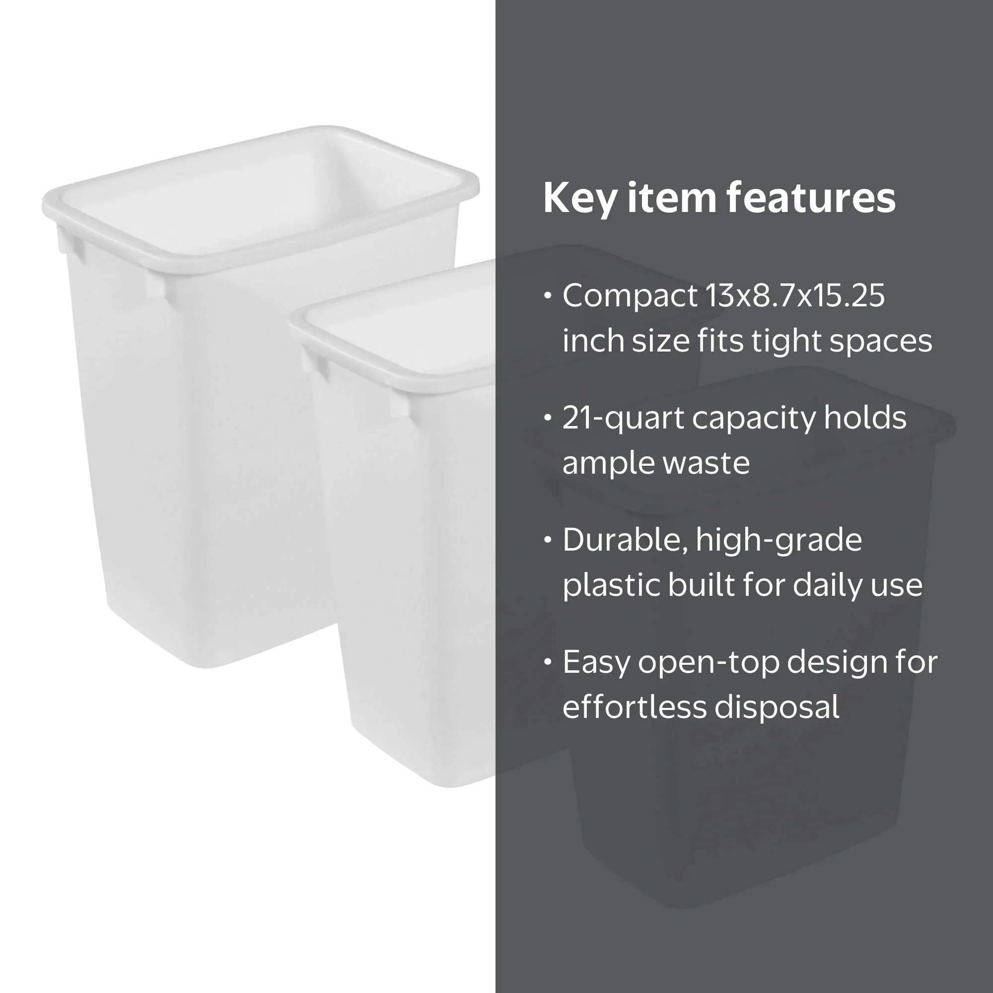 Rubbermaid, Wastebasket Indoor Trash Can, 21 Qt, White - Walmart.com