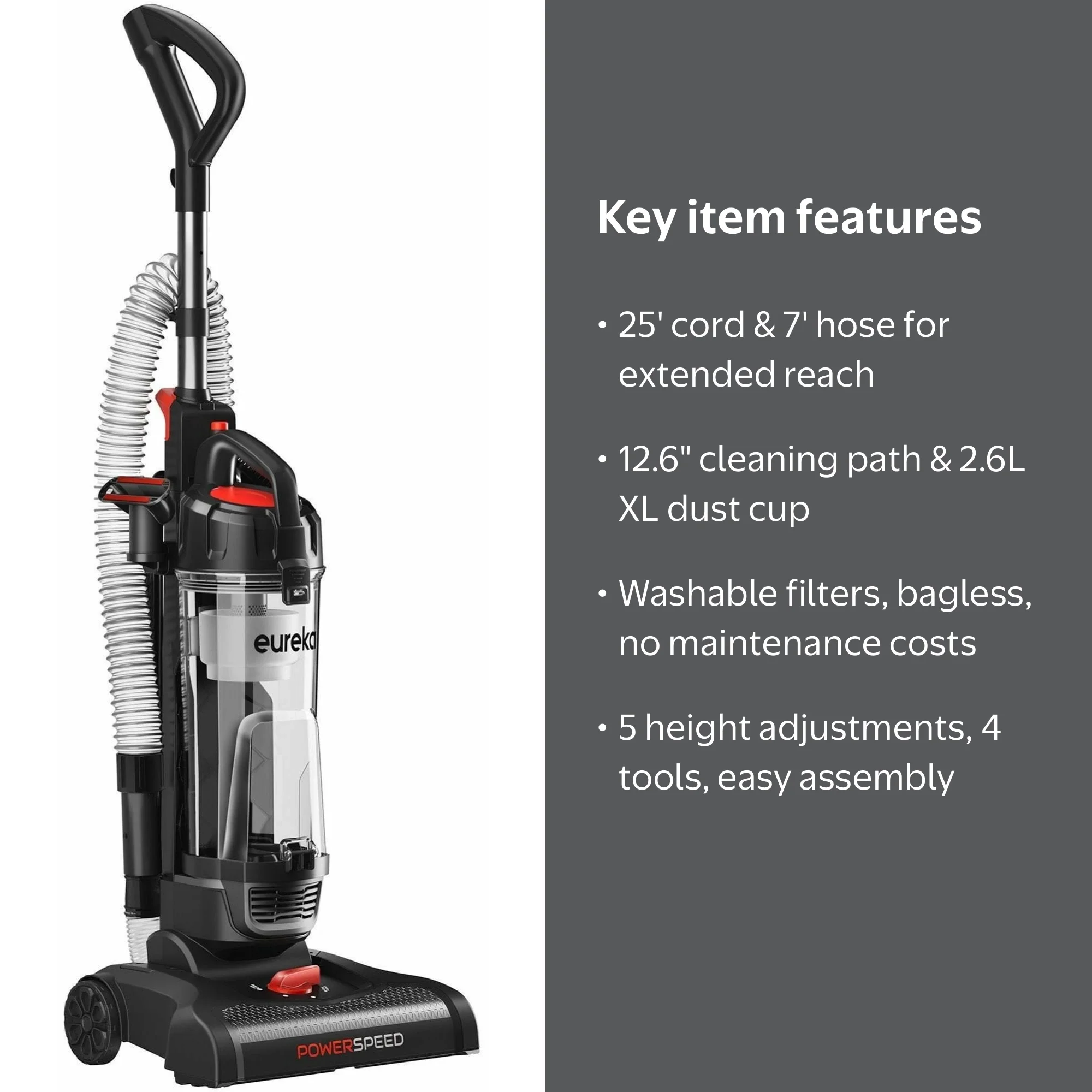 Eureka, Power Speed Multi-Surface Upright Vacuum, NEU180