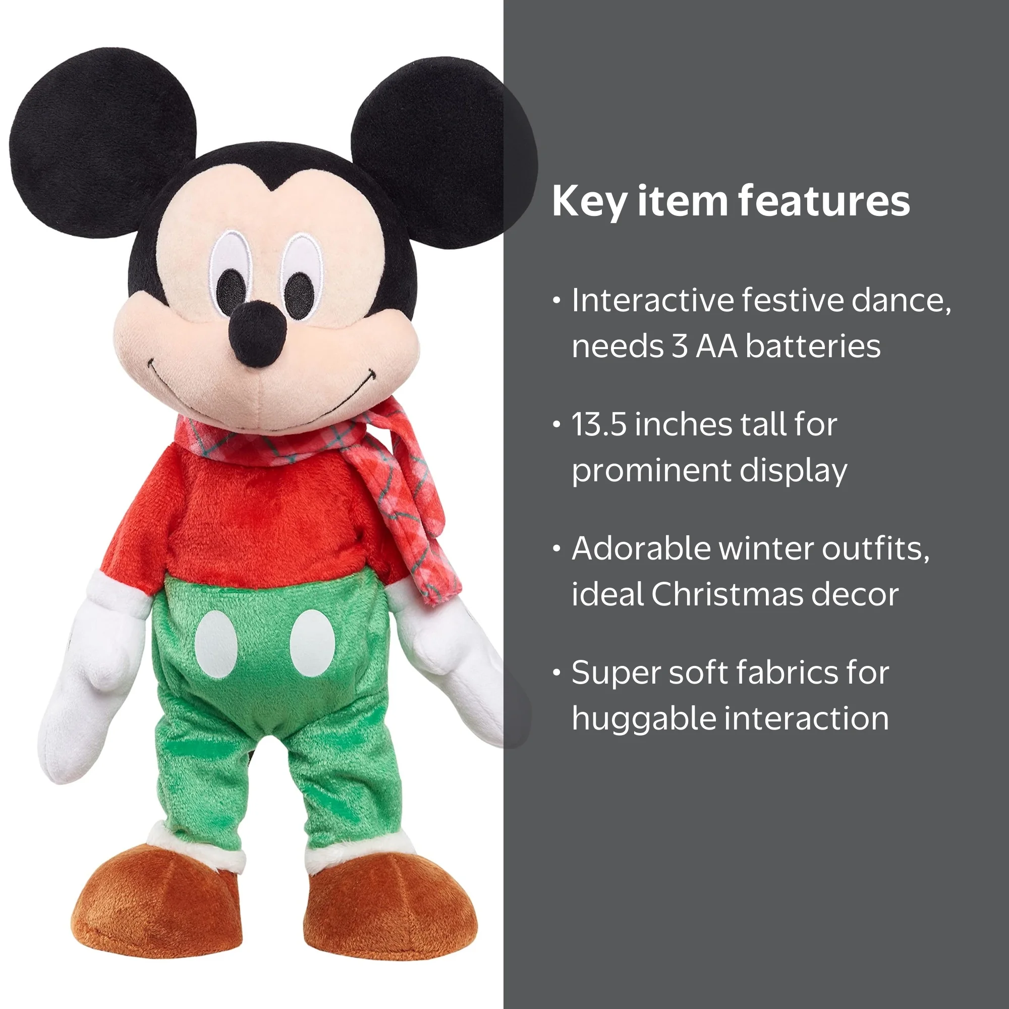 ぬいぐるみ・マスコット Disney Mickey Mouse Dancing Speaker Disney Holiday 13.5-Inch Dancing Feature Plush, Mickey Mouse, by