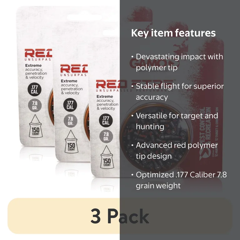 3 pack) Gamo Red Fire Pellets .177 Cal. Ammunition - Walmart.com