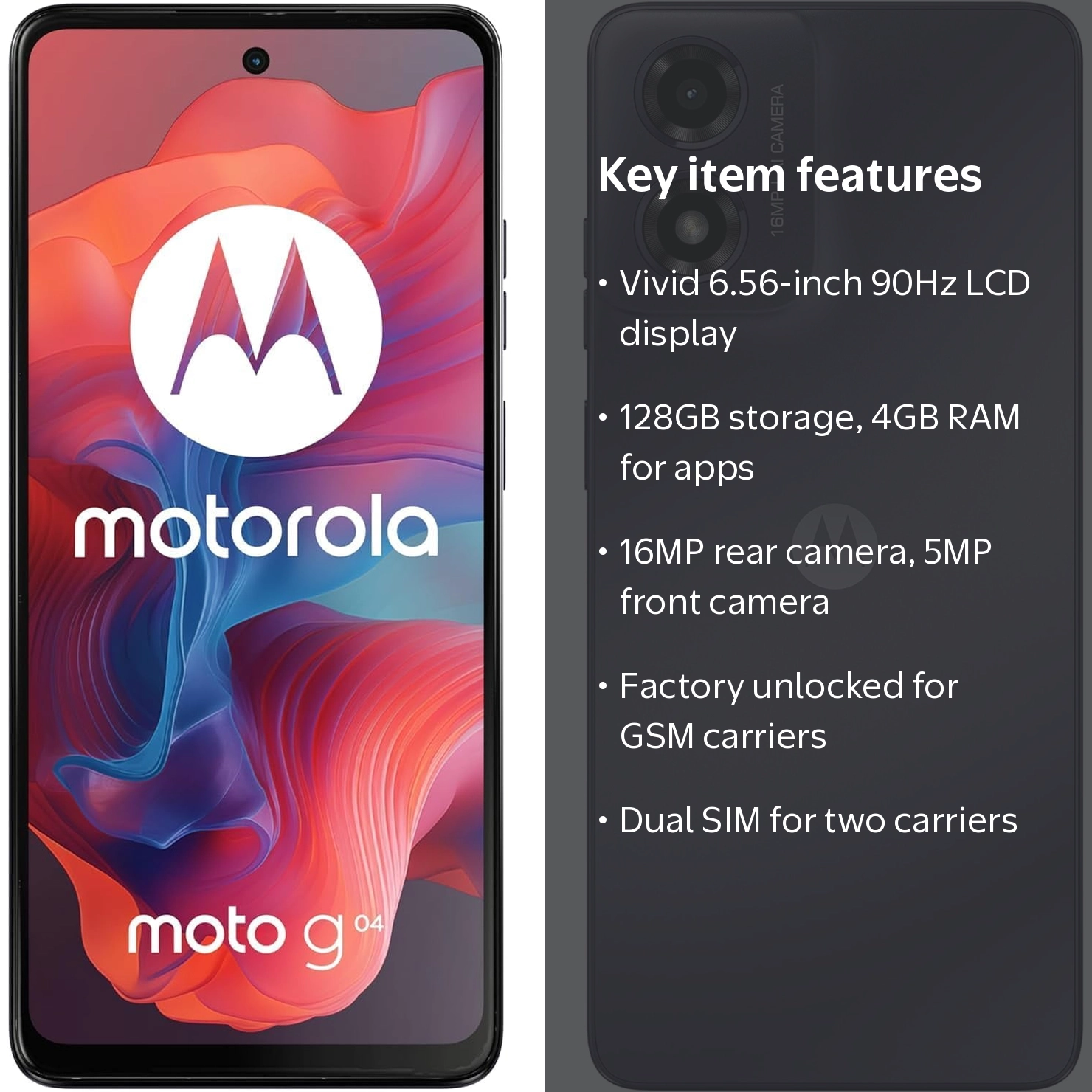 Motorola Moto G04 128GB + 4GB RAM (Dual Sim) Factory GSM Unlocked