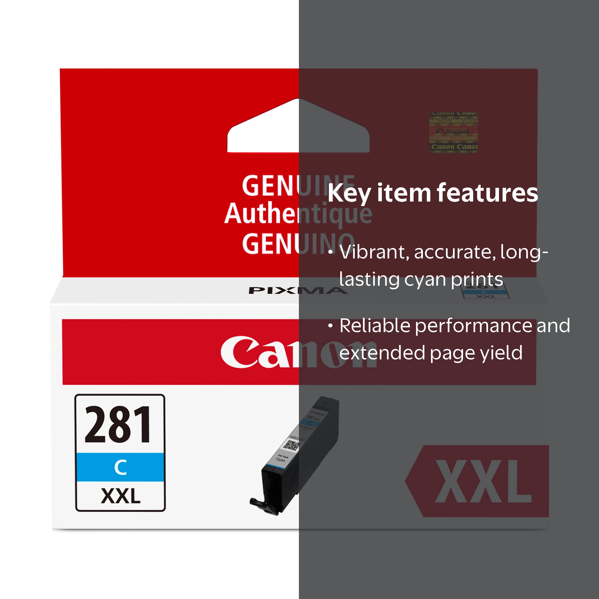 Canon, High Yield Ink Cartridge, CLI-281XXL Cyan, Cyan - Walmart.com