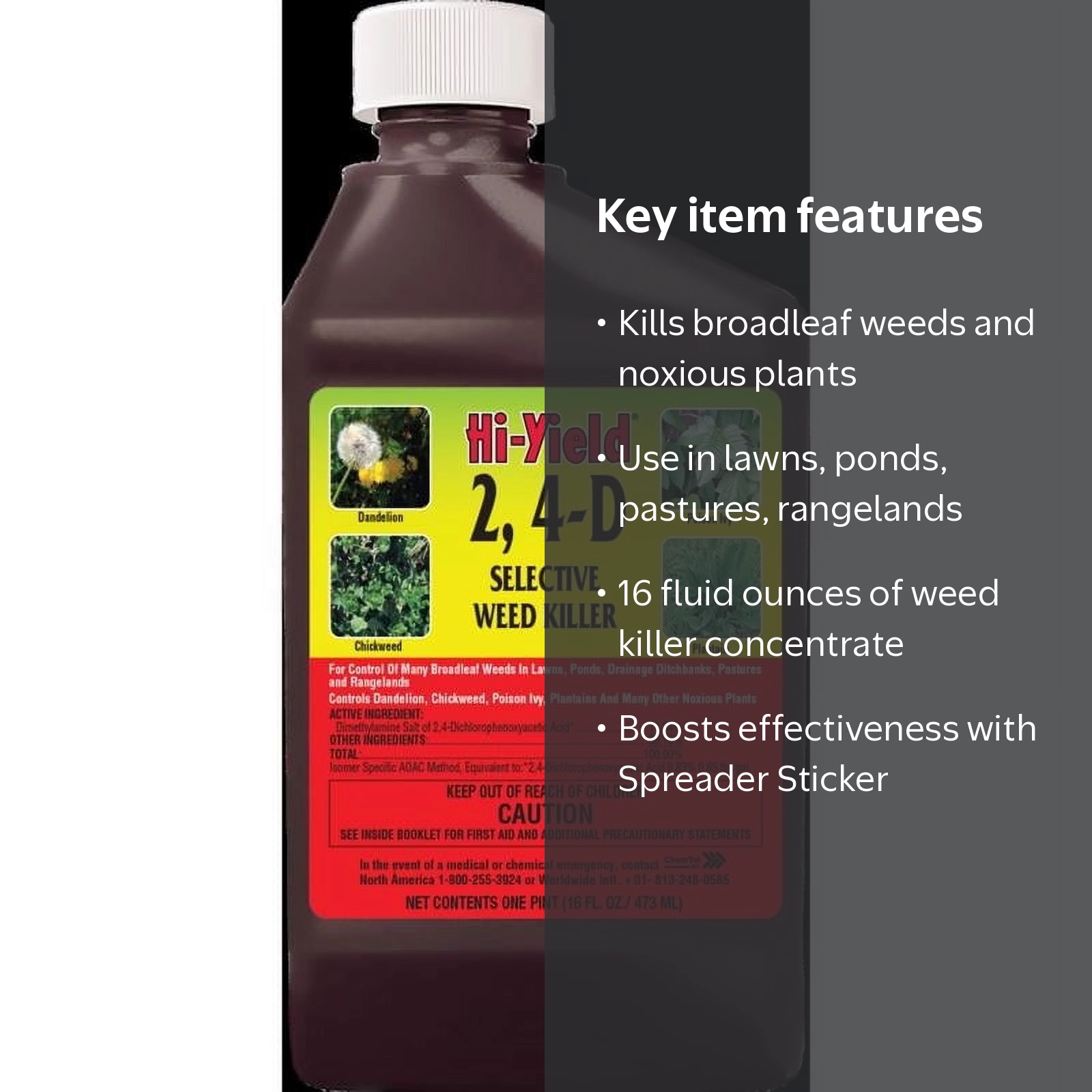 Hi-Yield, Weed Killer, 16 oz, Selective Broadleaf Control