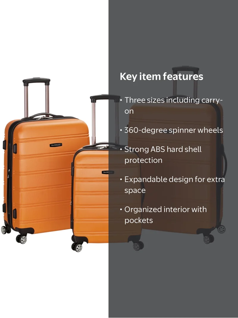 Rockland Luggage Melbourne 3 Piece Hardside Luggage Set - Walmart.com