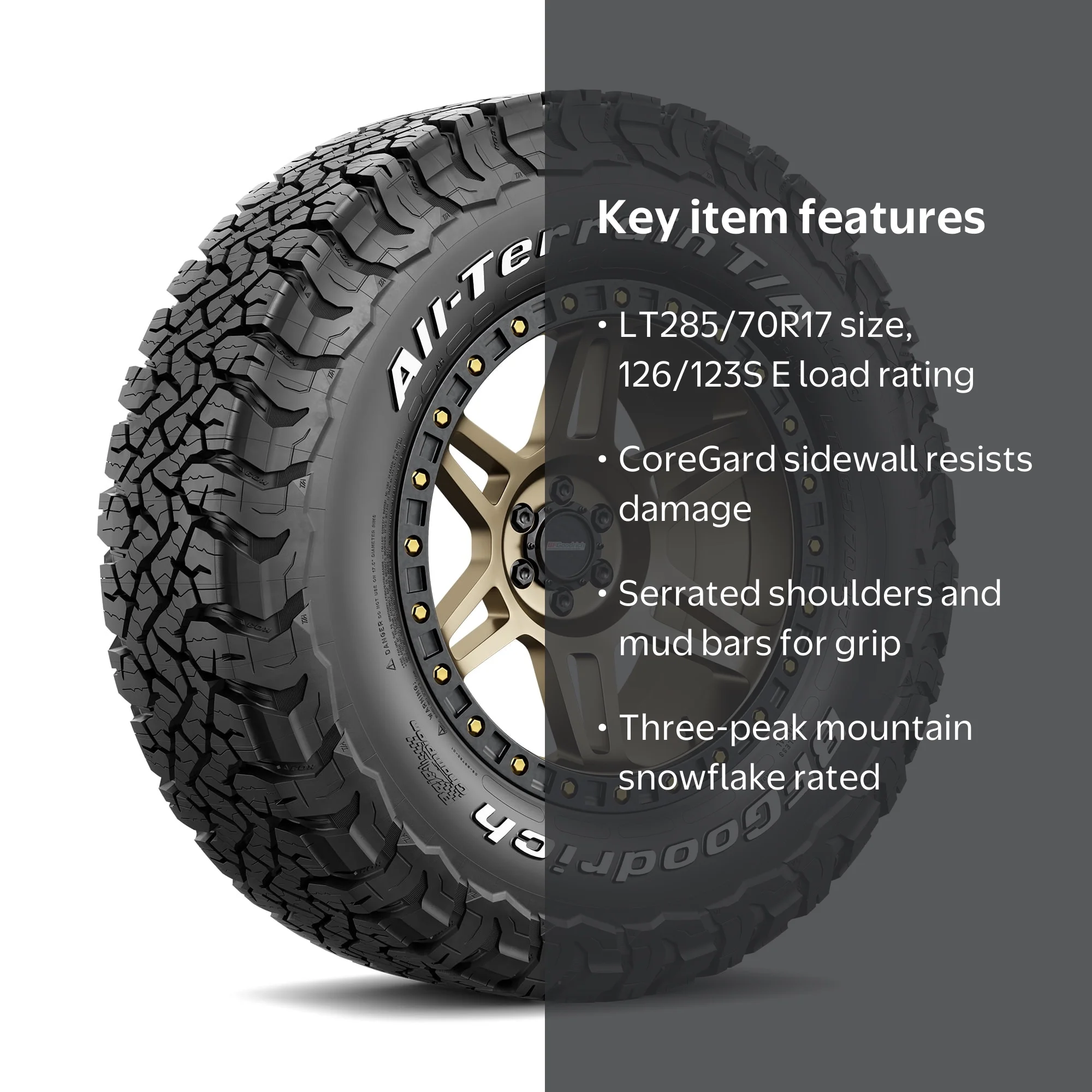 BFGoodrich, All-Terrain T/A KO3, LT285/70R17 126/123S E - Walmart.com