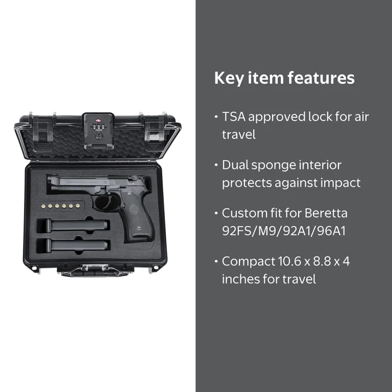 Kinghardcase Waterproof Firearm Case for Beretta 92FS/M9 - Walmart.com
