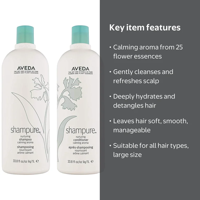 Aveda Shampure シャンプー コンディショナー 1L セット Aveda Shampure Nurturing Shampoo & Conditioner Set, 33.8oz Each