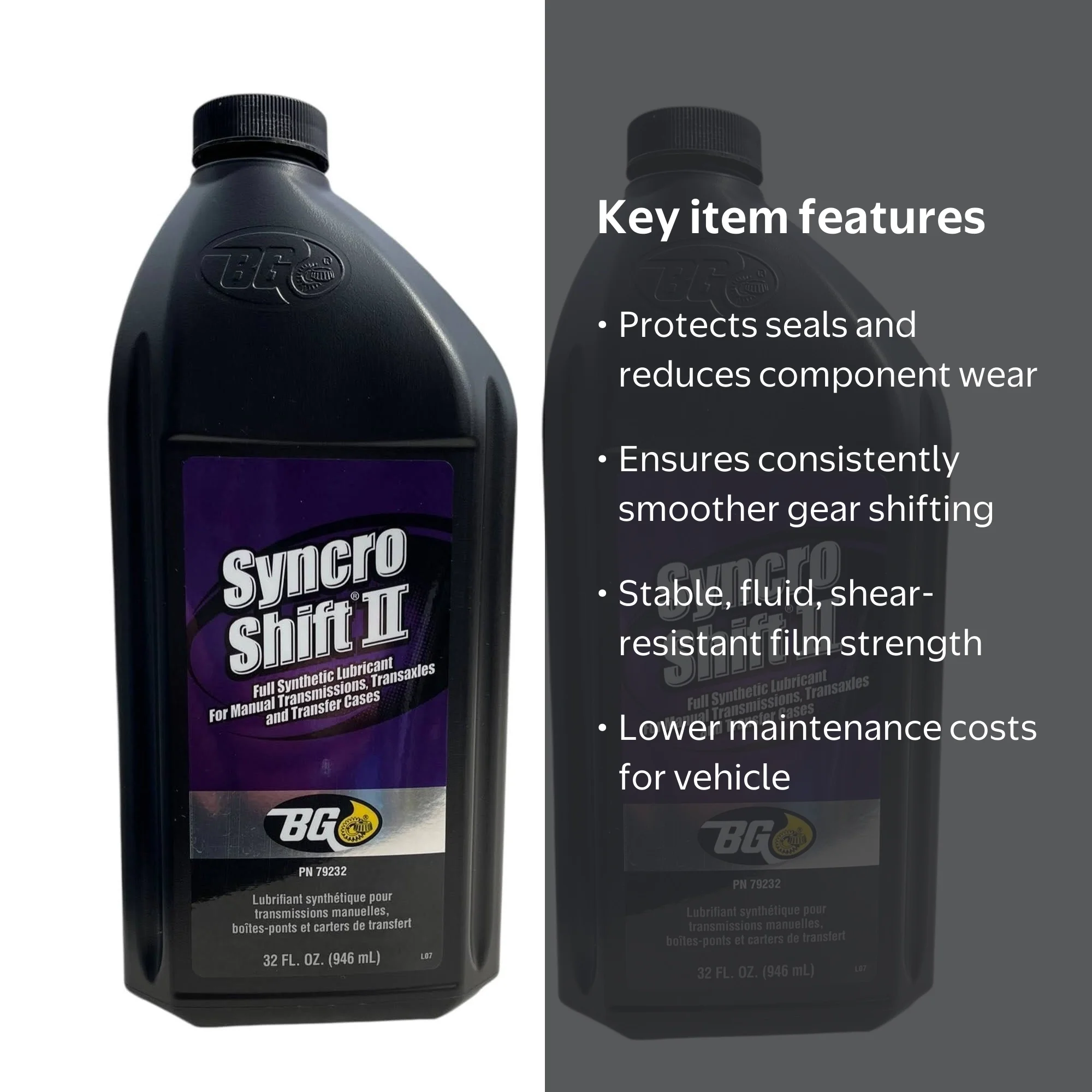 BG Syncro Shift II PN 792 Synthetic Gear Lubricant - Fluid for
