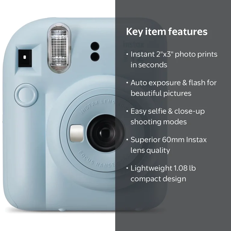 Fujifilm, Instax Mini 12 Instant Film Camera, Blue - Walmart.com Fujifilm, Instax Mini 12 Instant Film Camera, Blue - Walmart.com