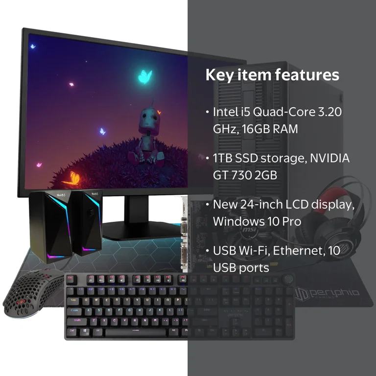Restored HP Gaming Desktop Tower Computer Bundle, Intel Core i5