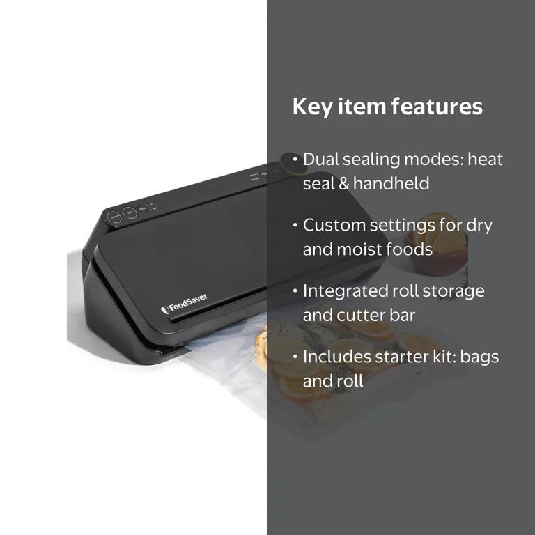 FoodSaver 2-in-1 Vacuum Sealer Machine Starter Kit with (60) Pre
