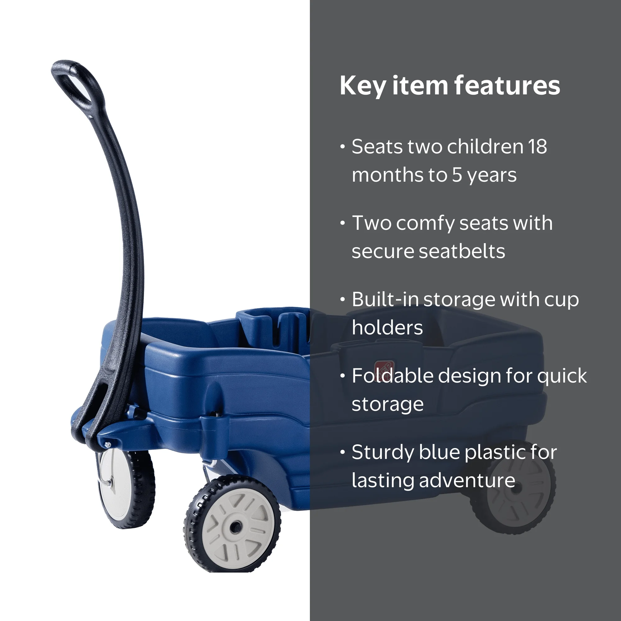 Step2 Neighborhood Wagon Toddler Riding Toy with Seatbelts and