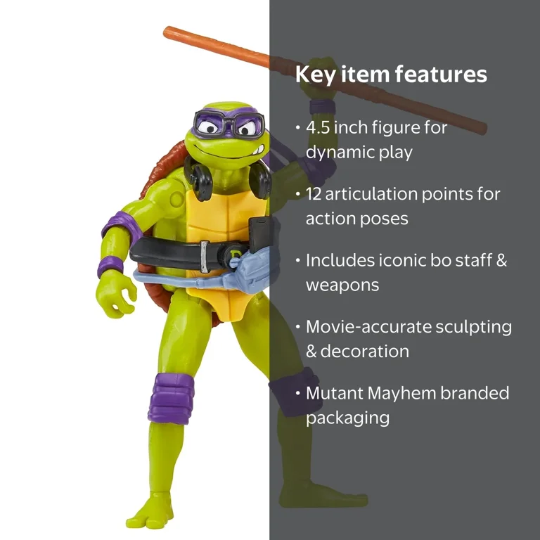 TMNT Movie: Donatello 4.5'' Action Figure - Mutant Mayhem by