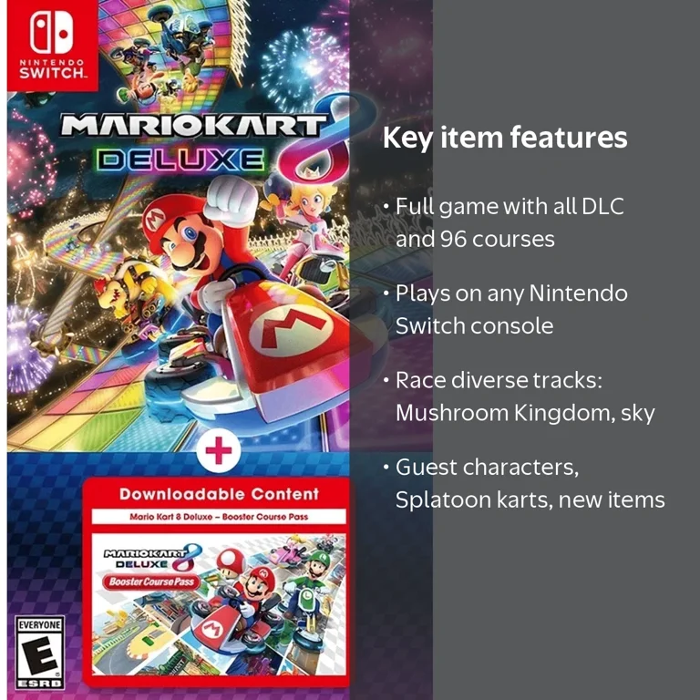 Nintendo Mario Kart 8 Deluxe + Booster Course Pass for Switch Race