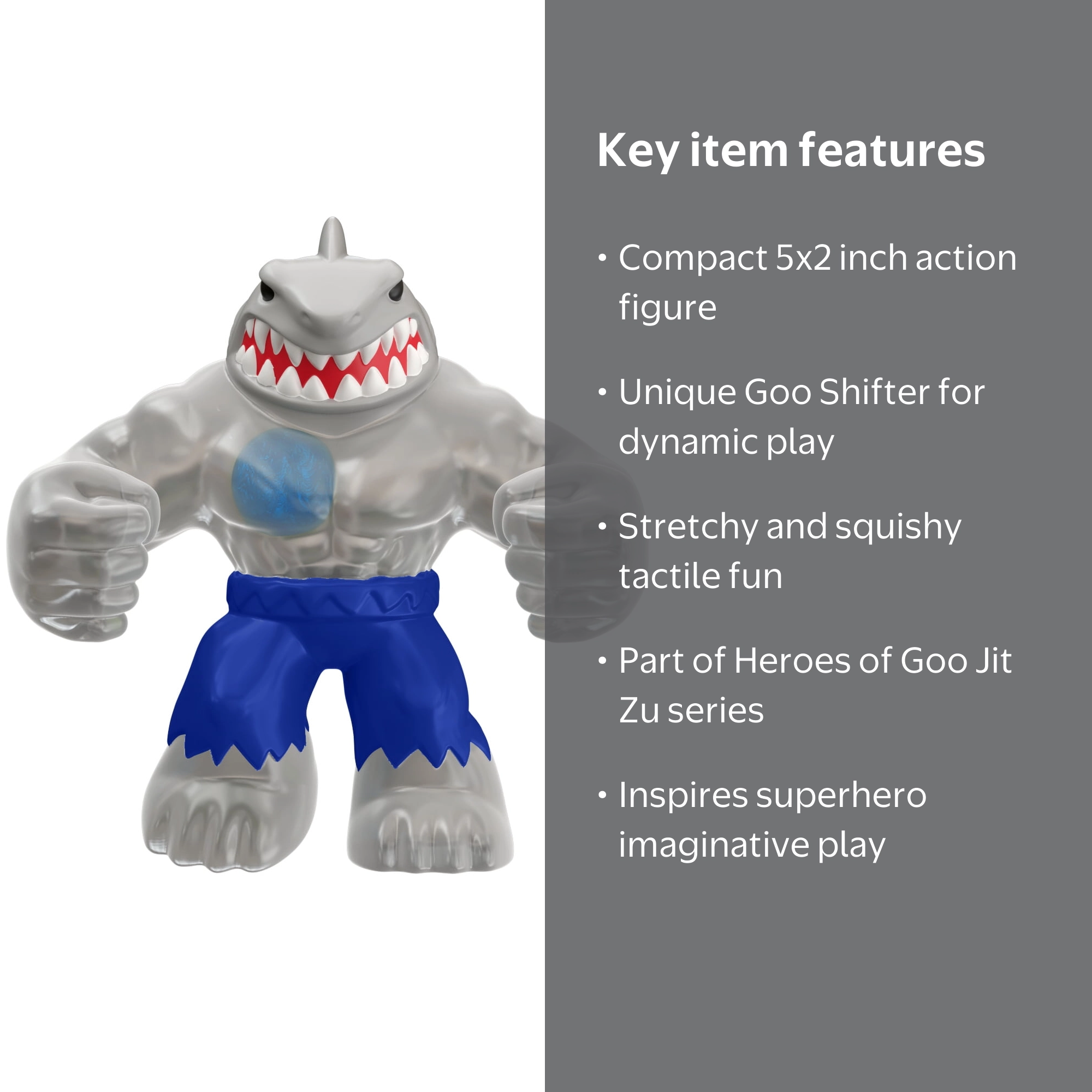 Goo Jit Zu Heroes DC Hero Shark Goo Shifter Action Figure, 5