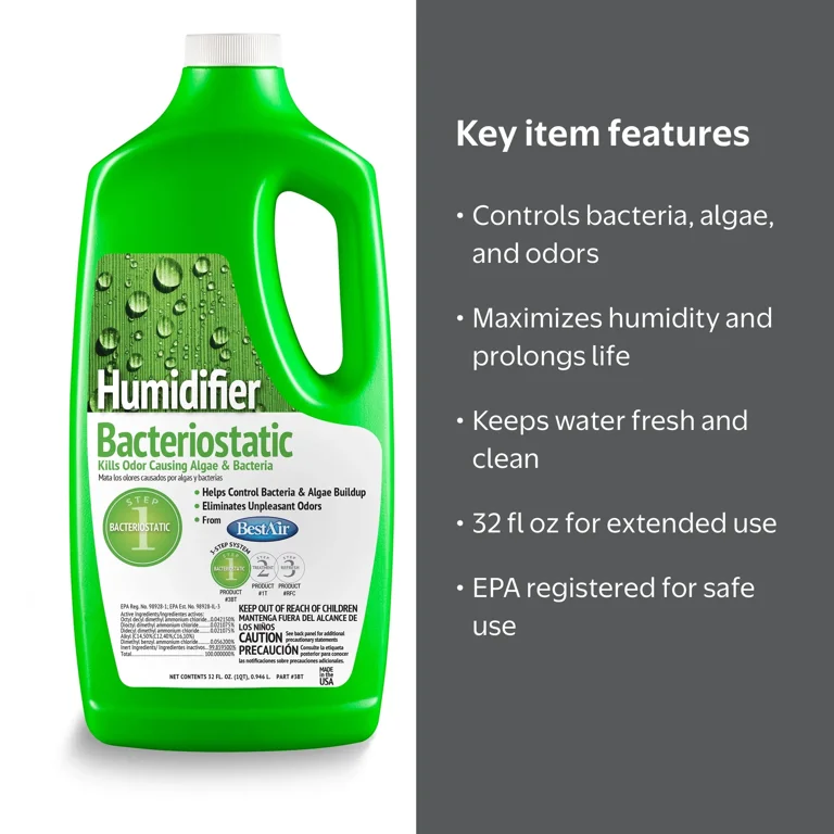 BestAir® 3BT Original Bacteriostatic Water Treatment, 32 fl oz for All Evaporative Type Humidifiers
