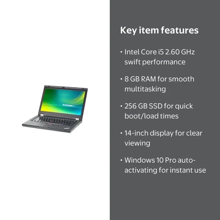 Lenovo ThinkPad T430 Laptop 2.6GHz i5, 8GB RAM, 256GB SSD, Windows