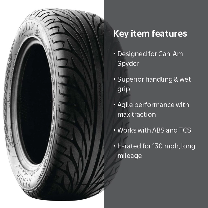 Kenda, Kanine KR20 Rear Tire, 225/50-15, for Can-Am Spyder
