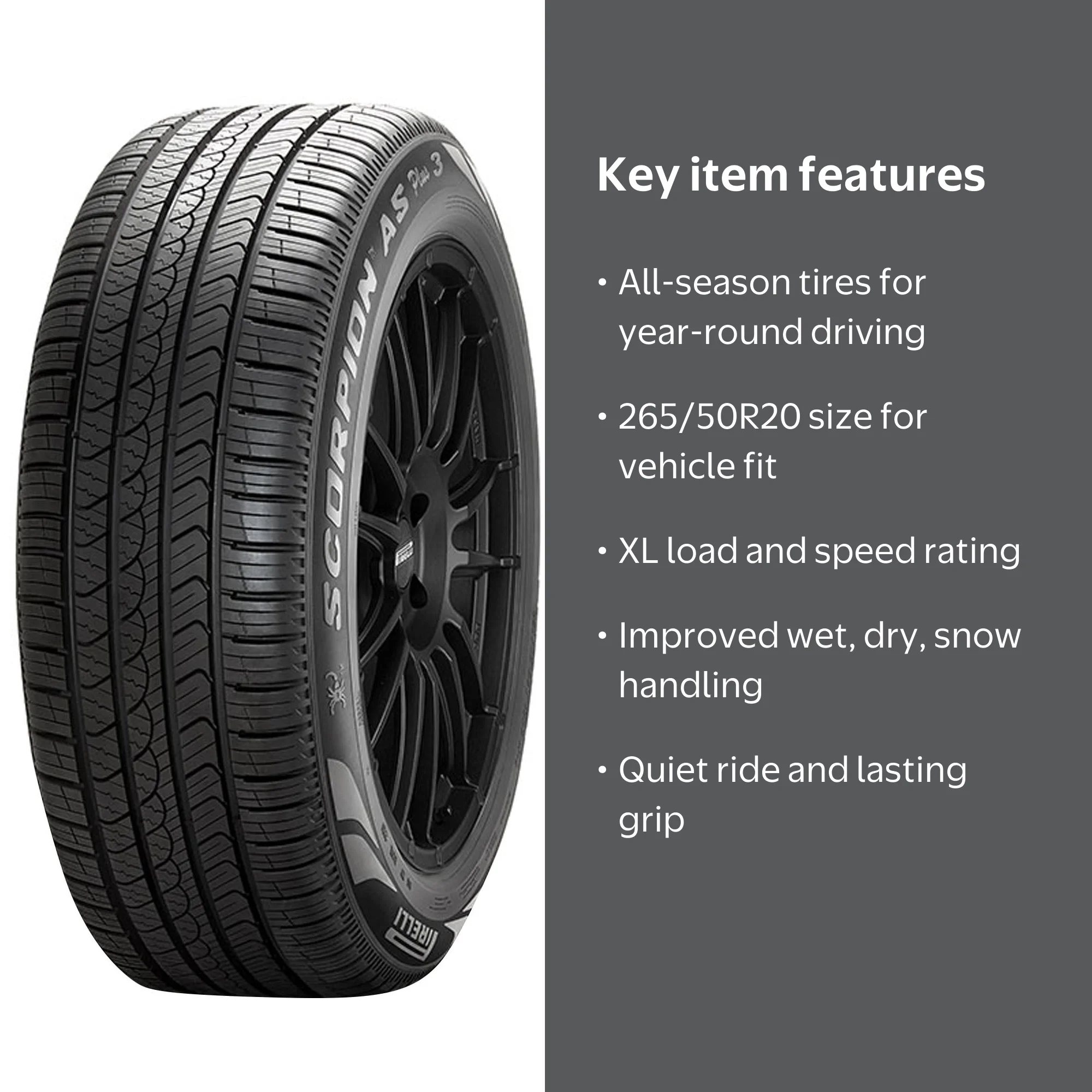 Pirelli, All Season Plus 3 Tire, 265/50R20 111V XL - Walmart.com