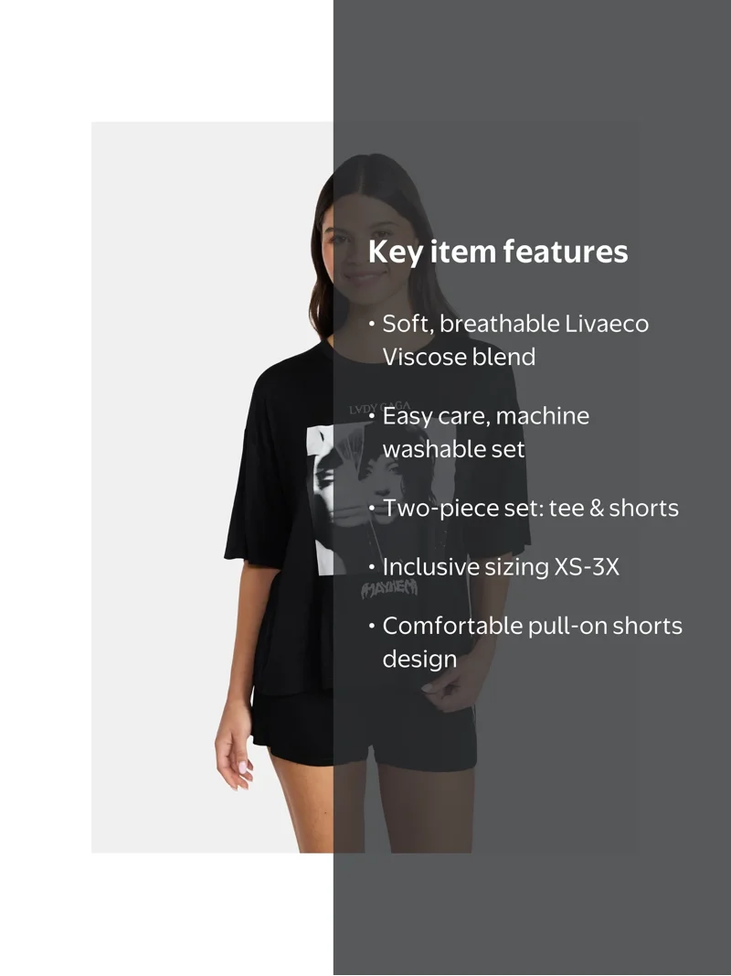 Lady Gaga Women's Pajama Set, 2-Piece, Sizes XS-3X - Walmart.com
