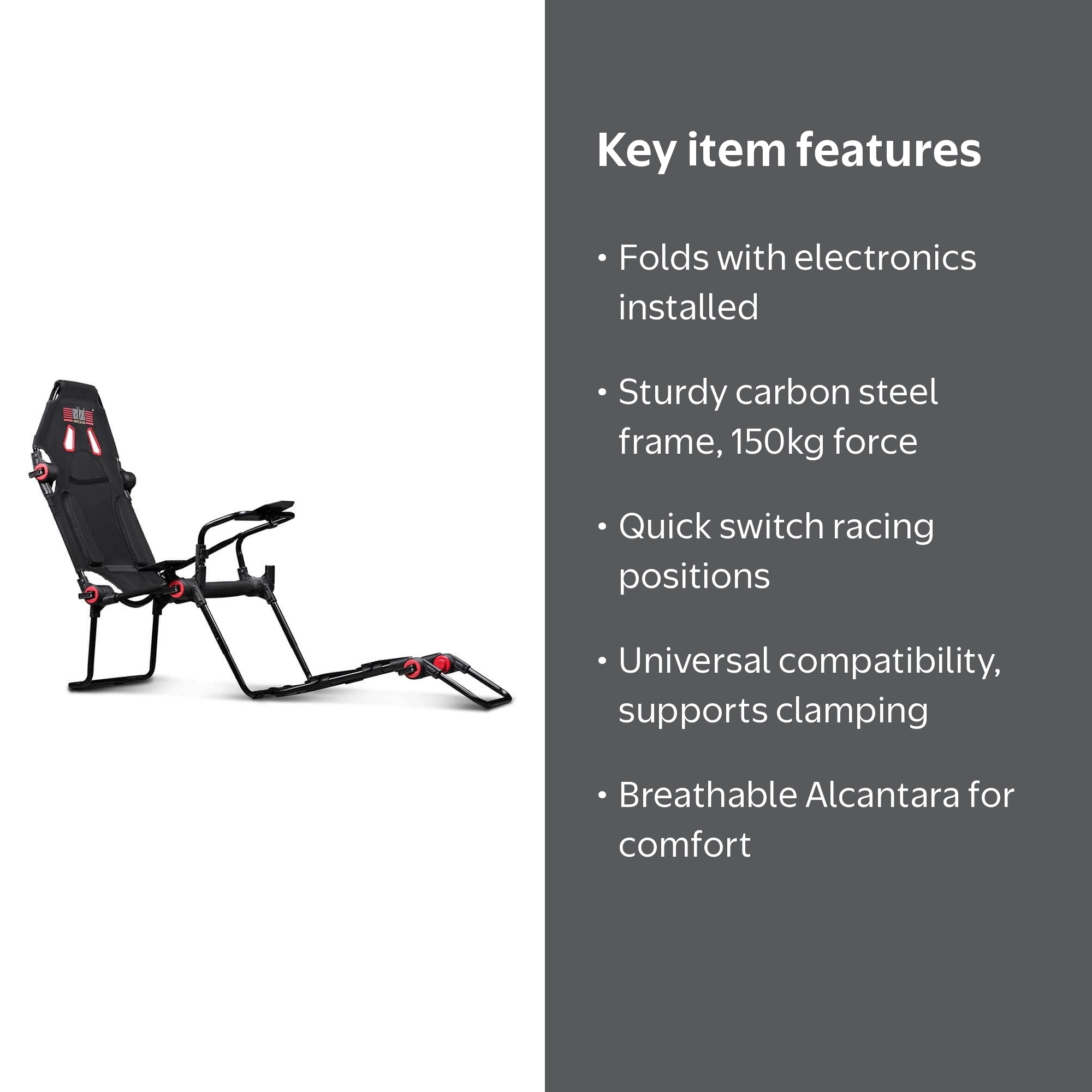 Next Level Racing F-GT Lite Simulator Cockpit, NLR-S015, Foldable