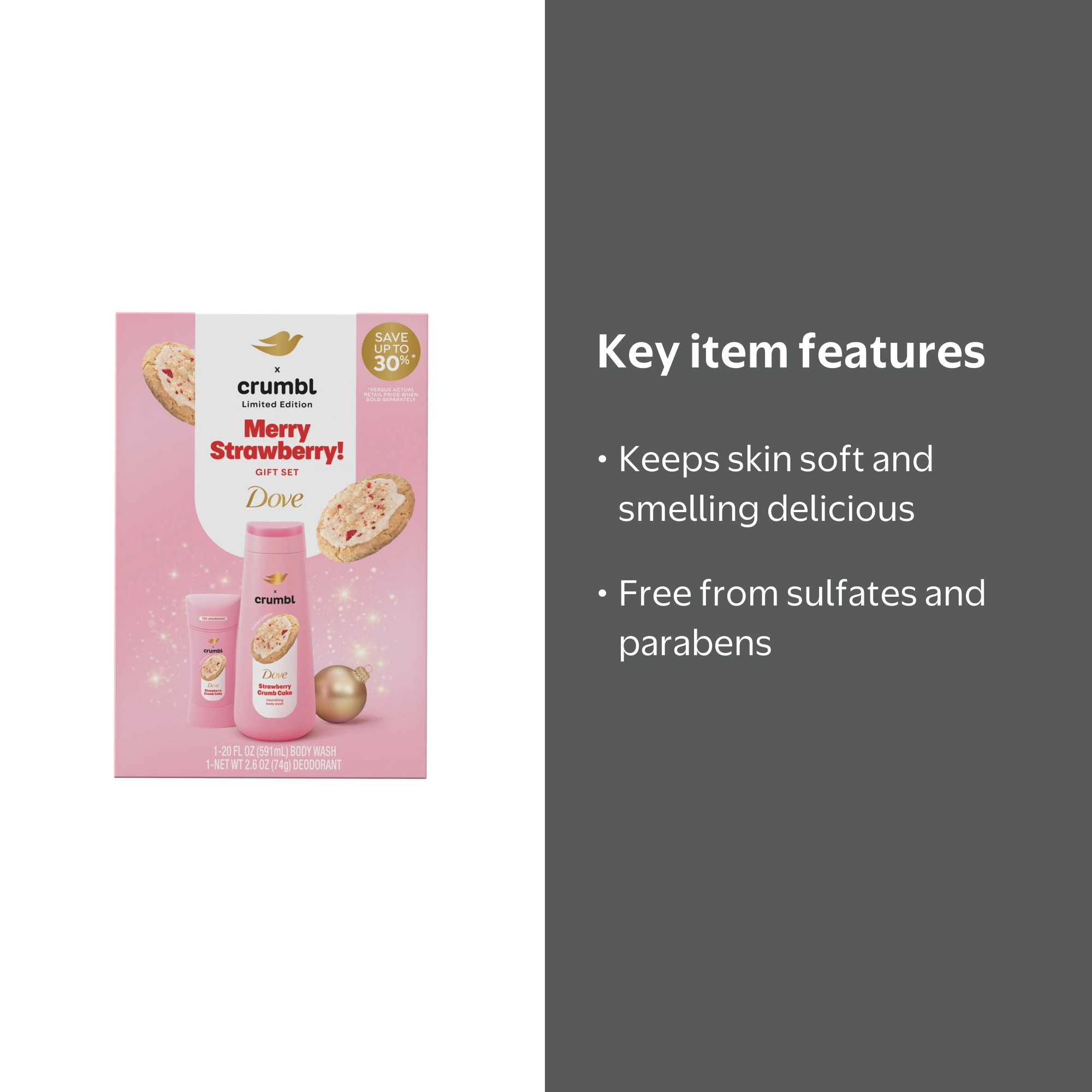 Dove Crumbl Limited Edition Body Care Gift Set Strawberry Crumb