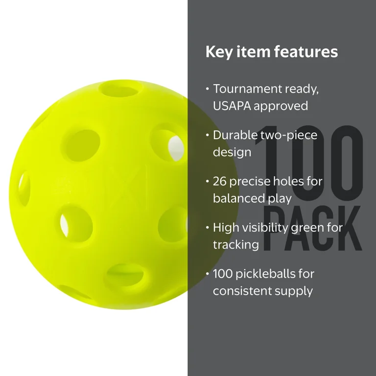 Franklin Sports X-26 Official Indoor Pickleballs - Bulk 100 Pack