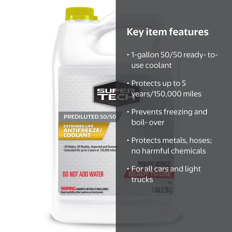 Super Tech Extended Life Prediluted 50/50 Antifreeze Coolant 1
