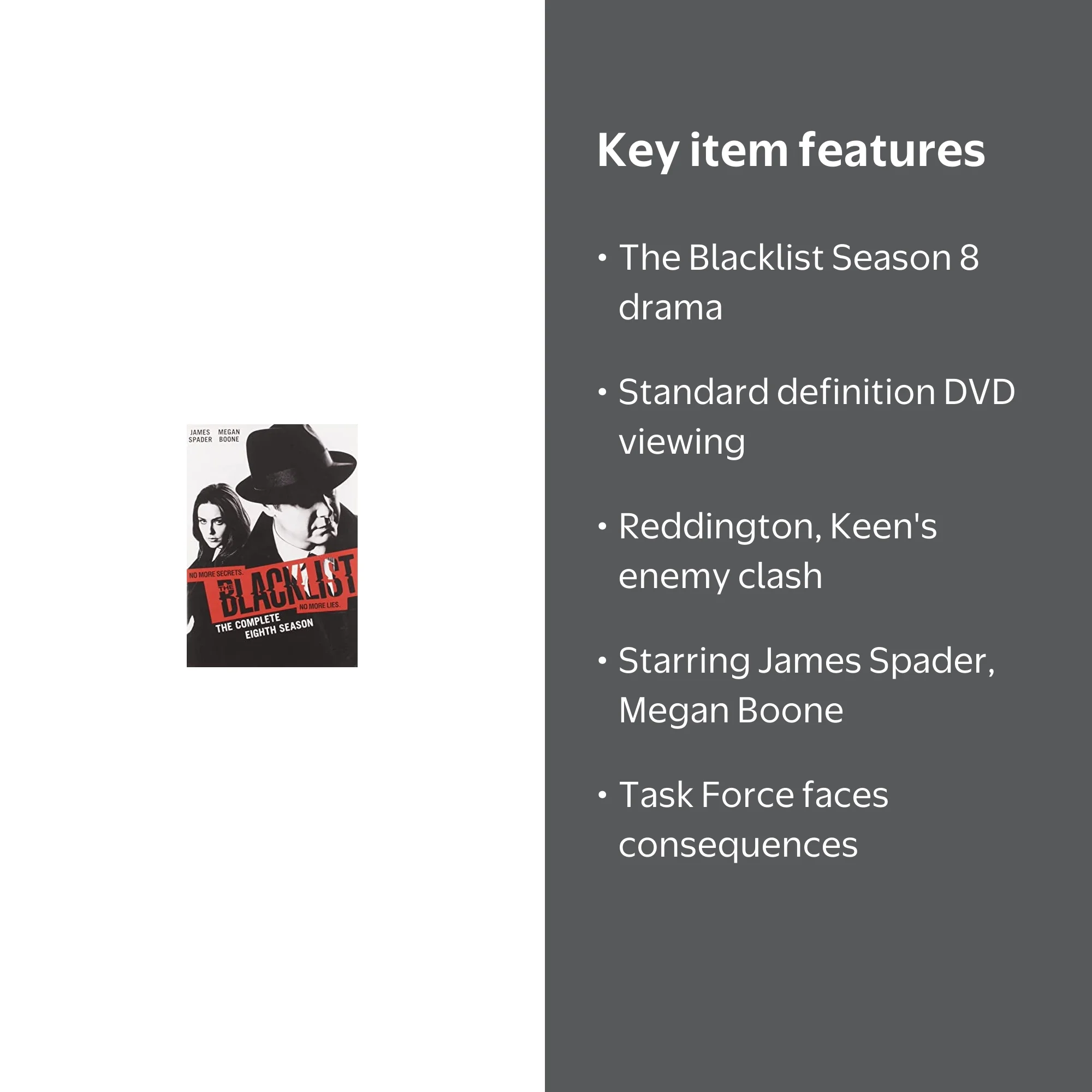 The Blacklist: Complete Eighth Season DVD Box Set - Sony Pictures